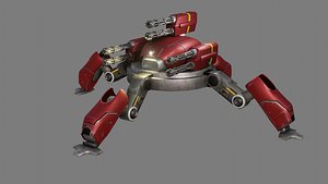 Sci Fi Quad Bot - Low Poly - Game Ready - PBR