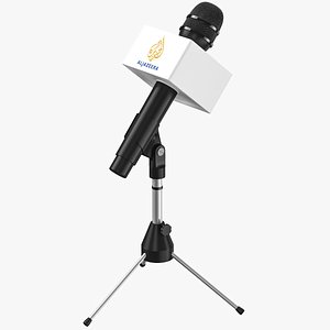 3D Aljazeera News Microphone