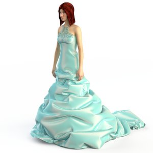 3d model of evening wedding dress