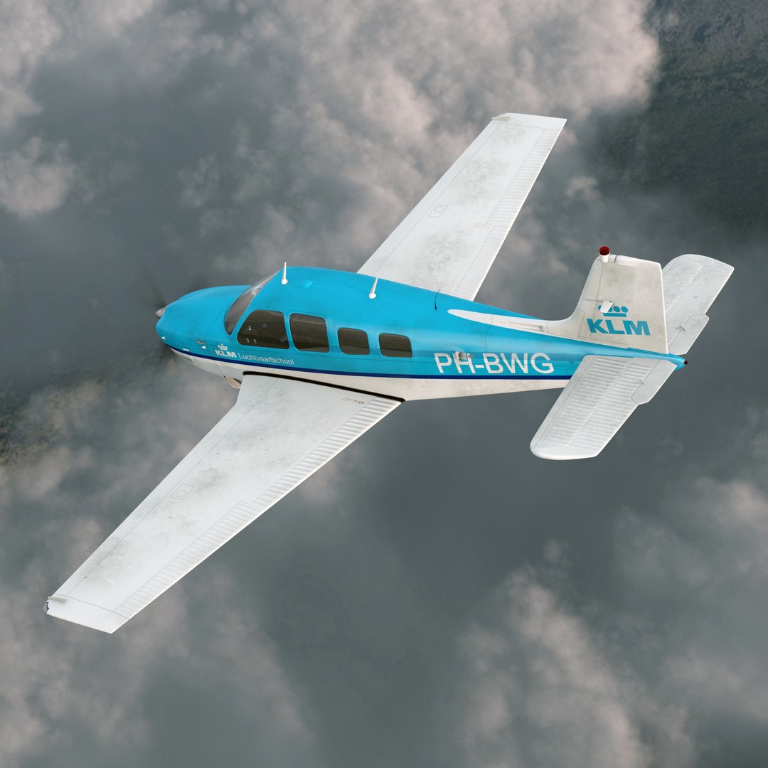 Beechcraft Bonanza 3 Rigged 3D model preview