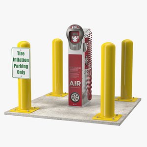 Self Service Tire Air Station Pillar Red model