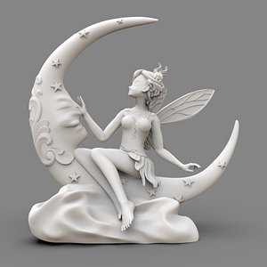 3D The Fairy on the moon model