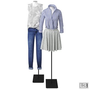 woman bust mannequin 3d obj