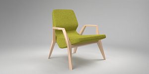 3D interior prostoria oblique green model