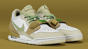 3D Air Jordan Legacy 312 Low Golden Moss Alligator model
