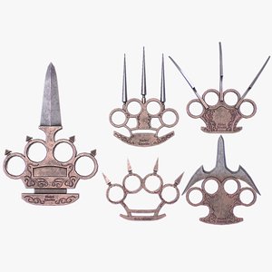 Bladed knuckle collection 3D