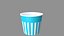 leere gestreifte 02 Popcorndose himmelblau