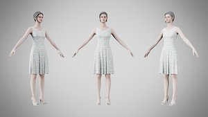 Dress 36 Aqua Meadow Mosaic 3D model