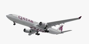 3D airbus a330-300 qatar airways