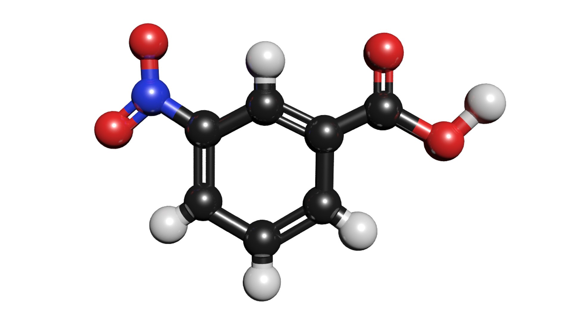 3d C7h5no4 Molecule Nitrobenzoic Acid Model - Turbosquid 1425795