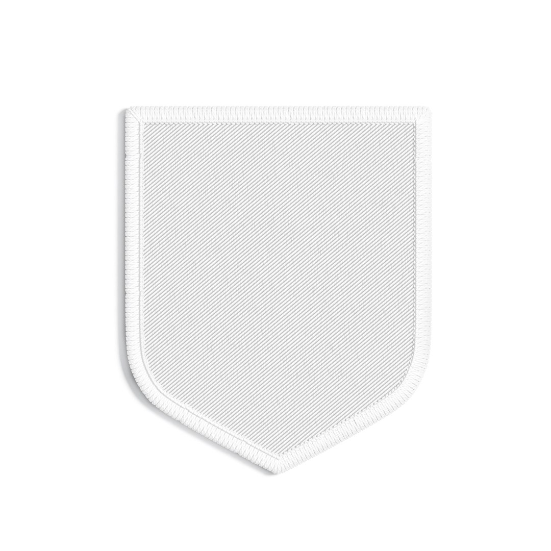 3D Model White Shield Embroidered Patch - Lying Embroidery Emblem ...