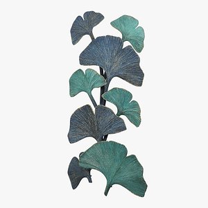 Ginkgo decorative wall sculpture composition 3D model