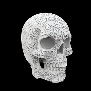3D Gothic Ornamental Skull model