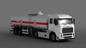 Tank Truck semitruck trailer tank fuel cistern heavy-duty tractor 3D