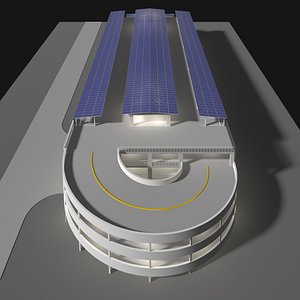 Solar parking garage building 25-22 3D model