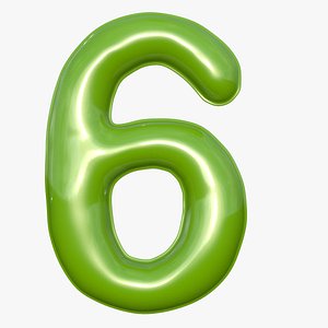 balloon numeral 6 3D model