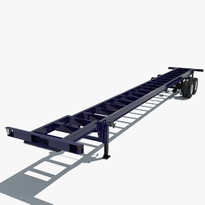 53 foot shipping container trailer 3D model