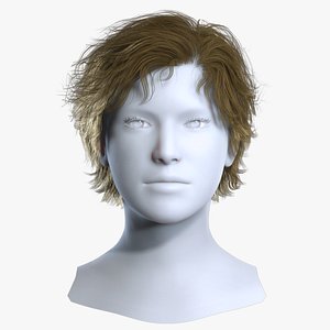 3D Casual Layered Short Haircut- Real-time Hair Cards