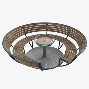 Roundabout bench 01 3D model