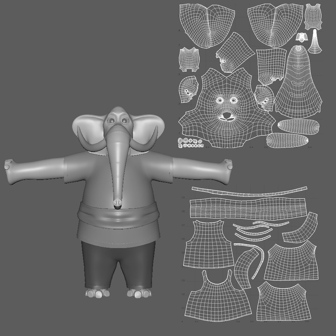 Cartoon Elephant - Base Mesh 3D - TurboSquid 2182323