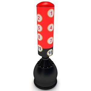3D Free Standing Punch Bag Red model