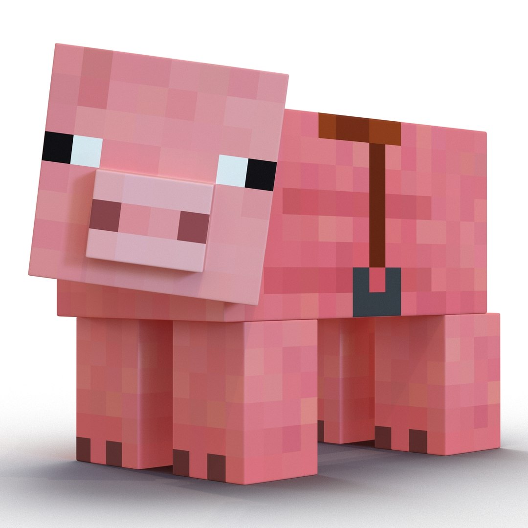 Minecraft Pig Saddle Rigged 3d Max