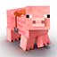 Minecraft Pig Saddle Rigged 3d Max