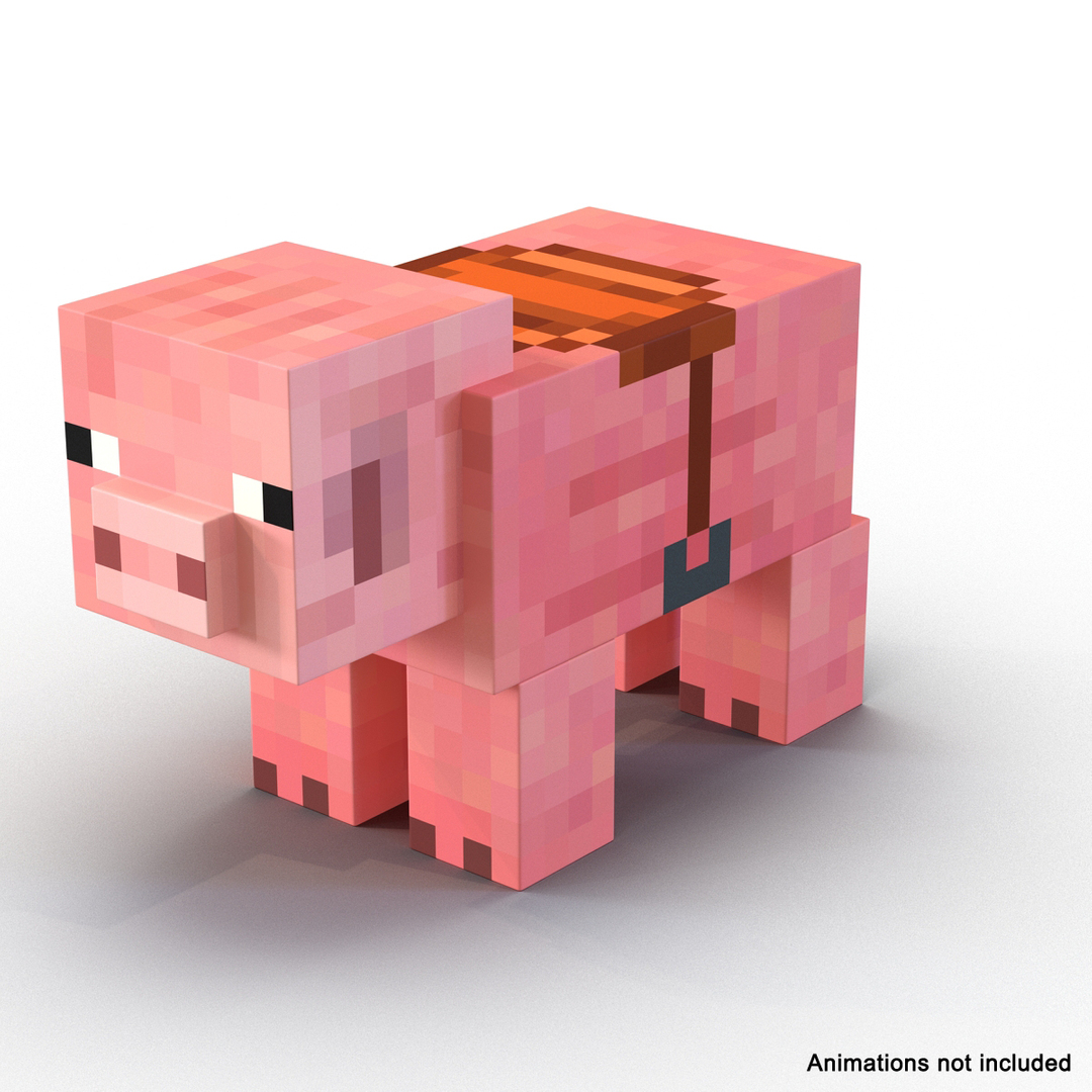 Minecraft Pig Saddle Rigged 3d Max
