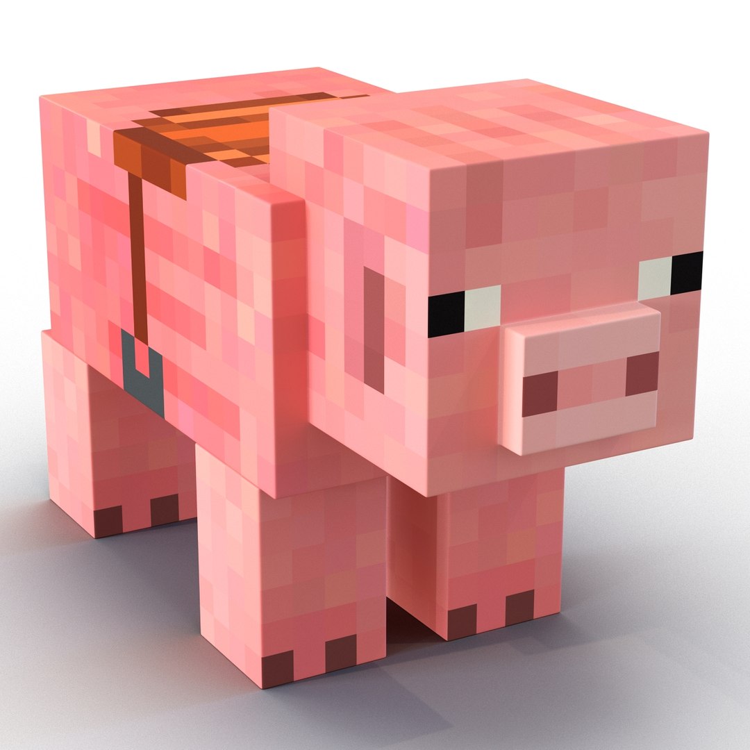 minecraft pig saddle rigged 3d max