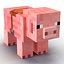Minecraft Pig Saddle Rigged 3d Max
