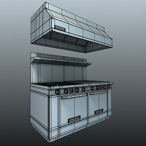 commercial hood kitchen 3d model