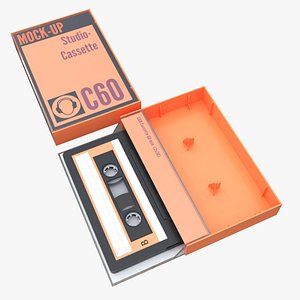 3D model Audio cassette with cover