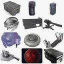 Sci-Fi Weapons, Props, and Environment 3D Model Bundle