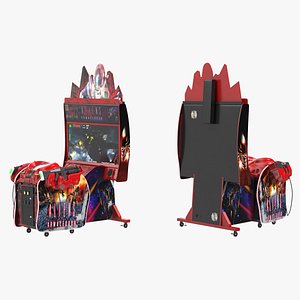 Arcade Machine Aliens Armageddon On State Rigged for Maya 3D model