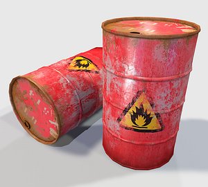 Oil Flamable Barrel - Low Poly
