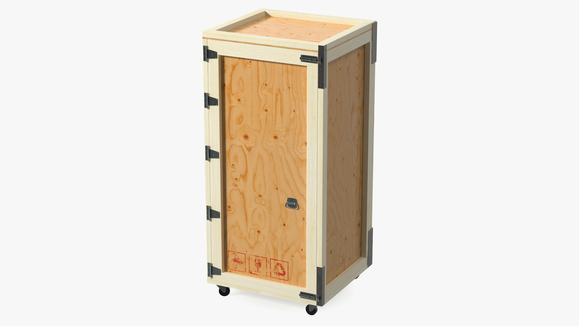 Tall Reusable Wooden Shipping Crate 3D model preview