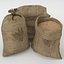 Food Sacks Grain Tied Open Stack able 3D Model