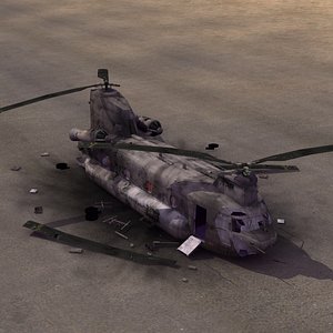 3d model wrecked chinook