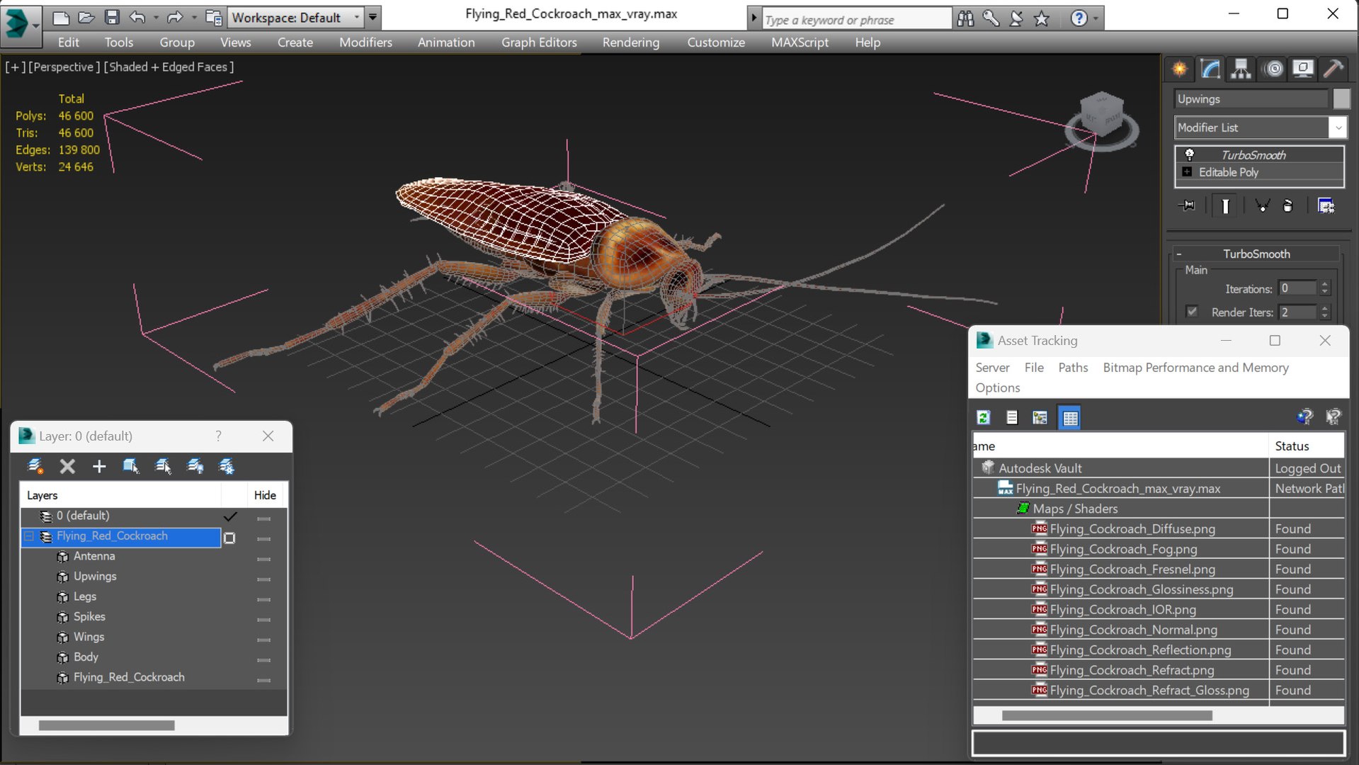 Flying Red Cockroach 3D Model - TurboSquid 2073189