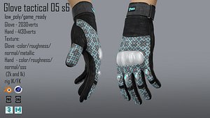 3D FPS hand glove tactical 05 s6 model