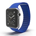 Apple Watch Blue Leather Magnetic Closure 2 3D Model