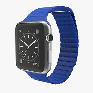 apple watch blue leather 3d model