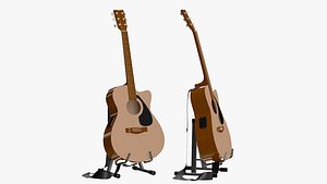 Vintage Acoustic Folk Guitar 3D model