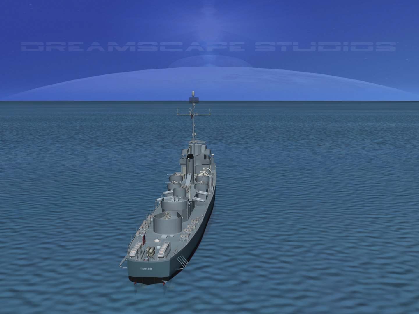 Guns Buckley Class Destroyer 3d Model