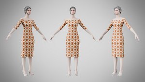 Dress 14 Warm Geometric Organic 3D model