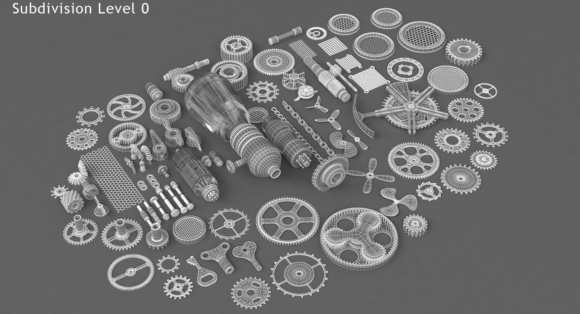 Steampunk 88 Parts Model - TurboSquid 1229949