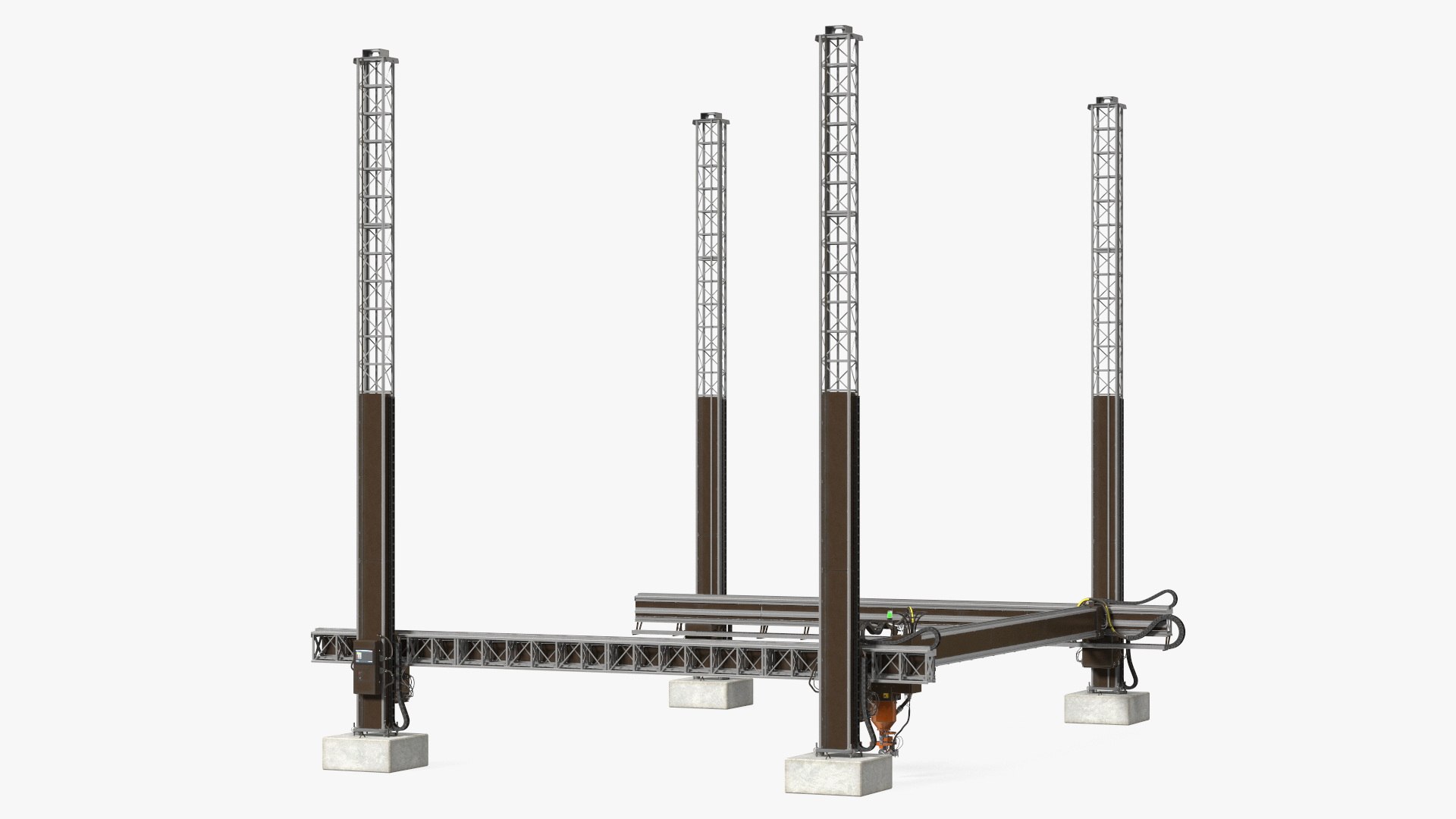 Construction 3D Printer Module Rigged 3D model preview