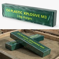 C4 Plastic Explosive 1kg Block Game Ready