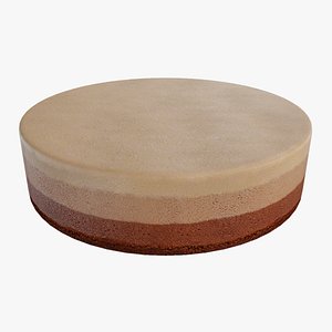 Triple chocolate cheesecake whole 3D model