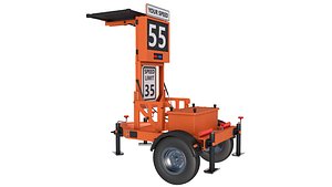 3D model Mobile Speed Display Trailer Radar